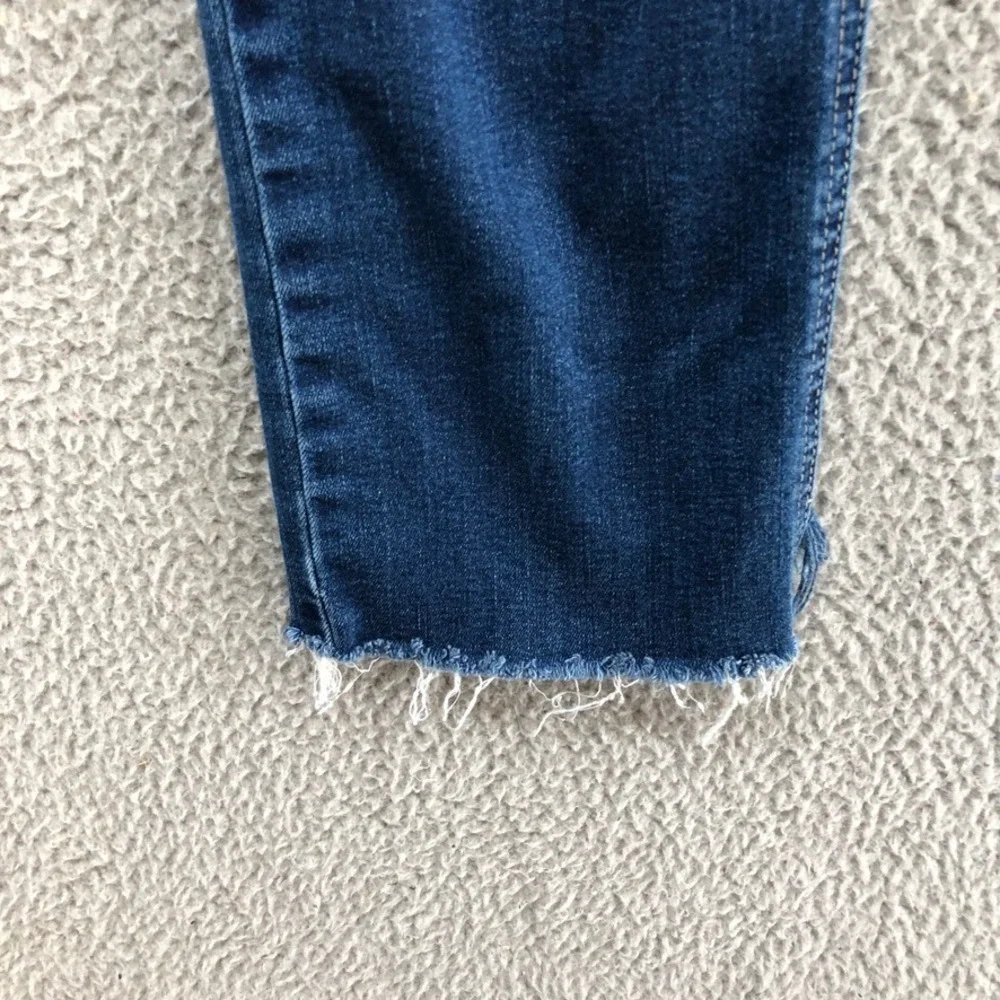 PAIGE‎ Straight Leg Jeans Womens 30 10 Blue Raw Hem High Rise 5737D84-8035